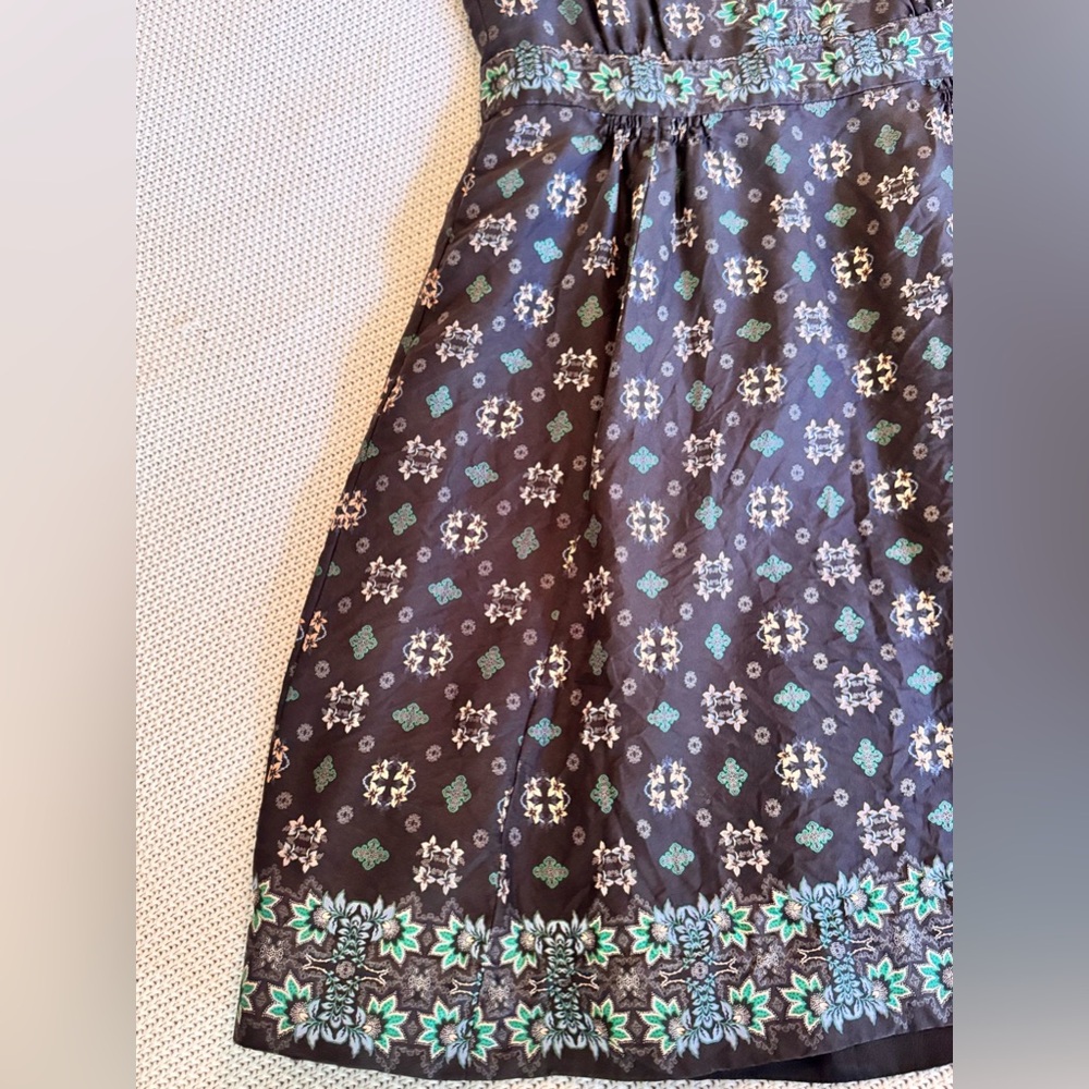 J. CREW 100% Silk Cap Sleeve Black Floral Midi Dress - Picture 5 of 16